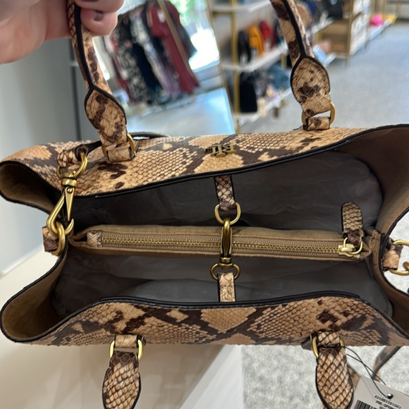 Ralph Lauren NWTs Leather Marcy satchel purse bag $375 brown beige - Picture 4 of 12